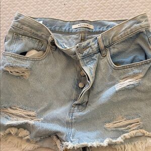 PacSun Light Blue Ripped Denim Shorts Vintage High Rise 30